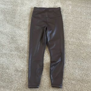 Chocolate brown faux leather leggings, never worn.